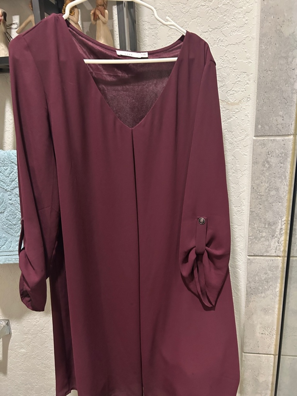 Lush Plum V-Neck Long Sleeve Tunic